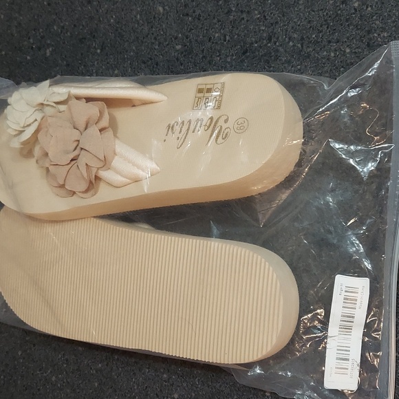 Women's Sandals 39/ 8 1/2  rose &.beige NWT Youlisi  1 inch heel - Picture 3 of 10